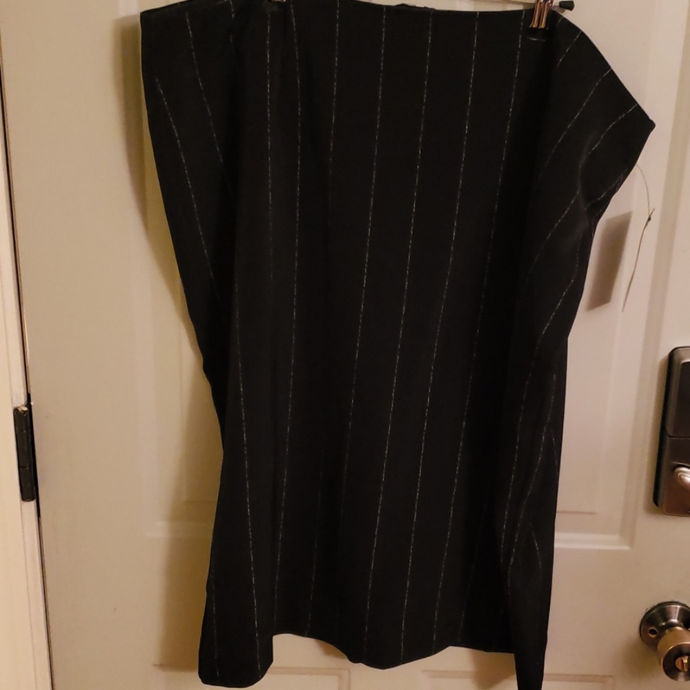 Black pinstripe skirt. 20 Tall